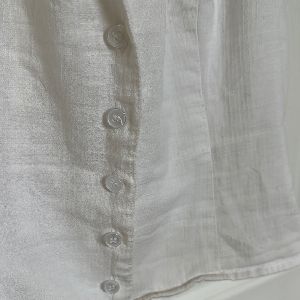 Collared Button Down White Sleeveless Halter Top - image 2